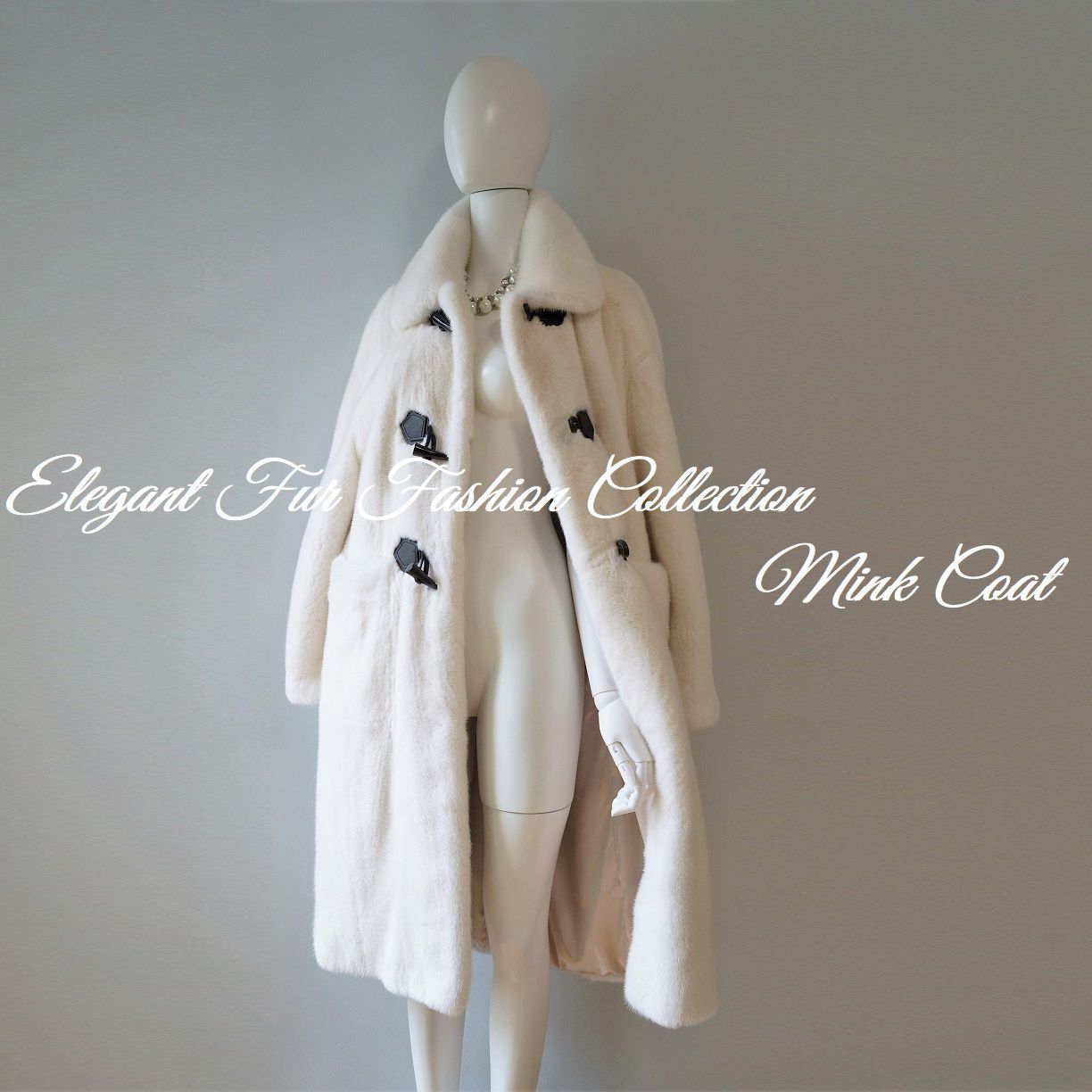 パールミンク リアルファー 本毛皮 ファーコート ケープ付き デザイン