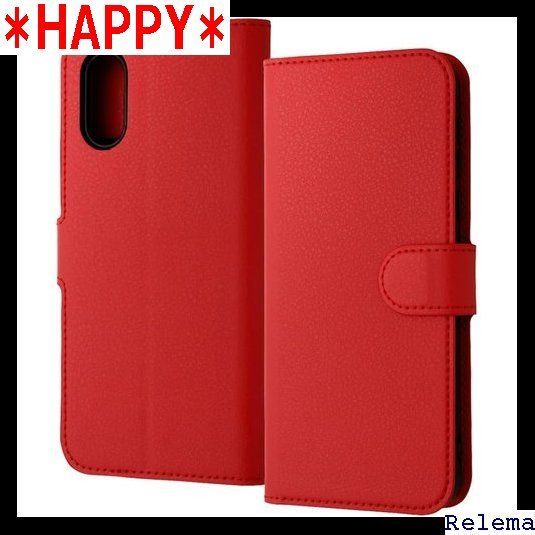 BASIO active SHG09 シンプルスマホ6 A201SH 兼用 耐衝撃 手帳型 大容量収納ポケット付き ケース カバー シンプル マグネット レッド 3138