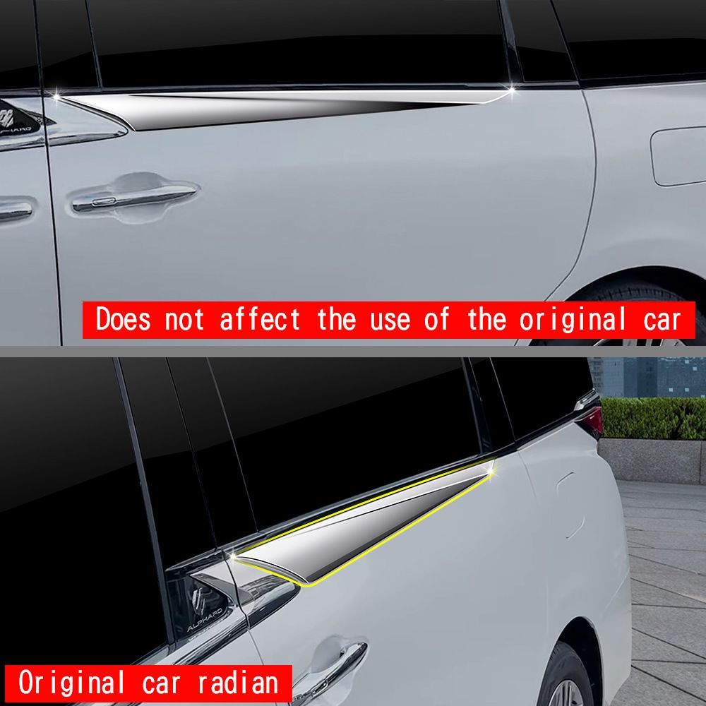 式トヨタ ALPHARD VELLFIRE 40系 ドアサイドモール 外装パネル 2点セット 車体保護 傷防止 シルバー ブラック FFCRYSTALESIA_COM