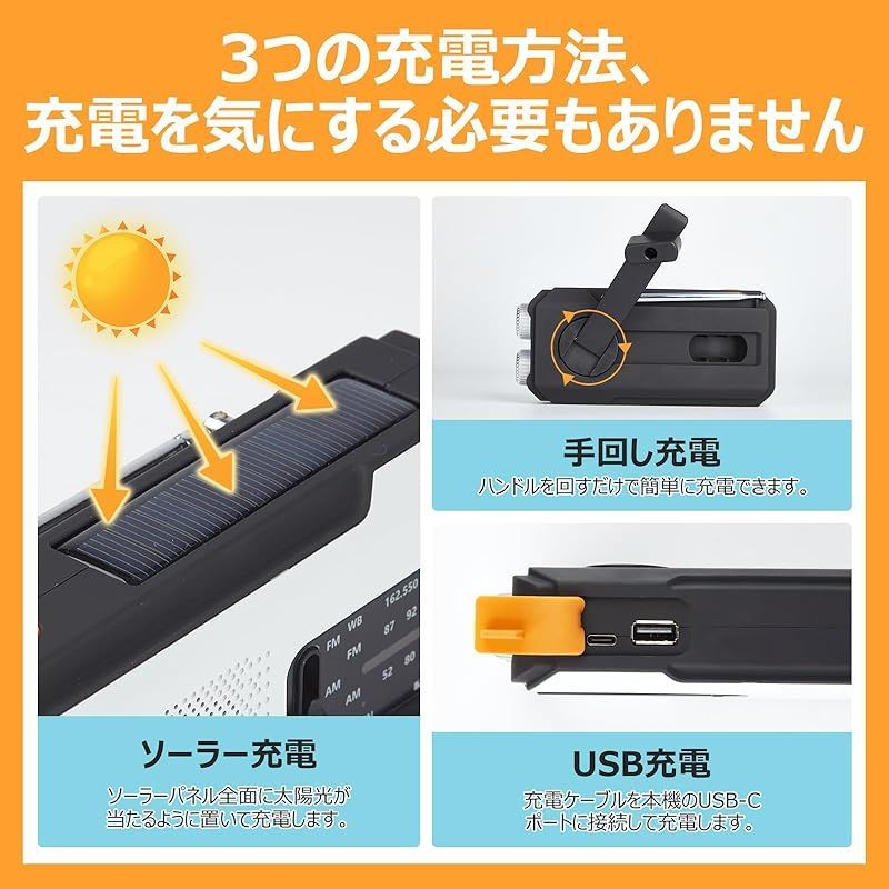 新品】 Litake 多機能防災ラジオ LEDライト ソーラーラジオ 2000mAh AM/FM SOS USB充電 スマホ充電 手回し 懐中電灯  防水 非常用 ランタン 防災グッズ 台風 地震 停電対策 コンパクト - メルカリ