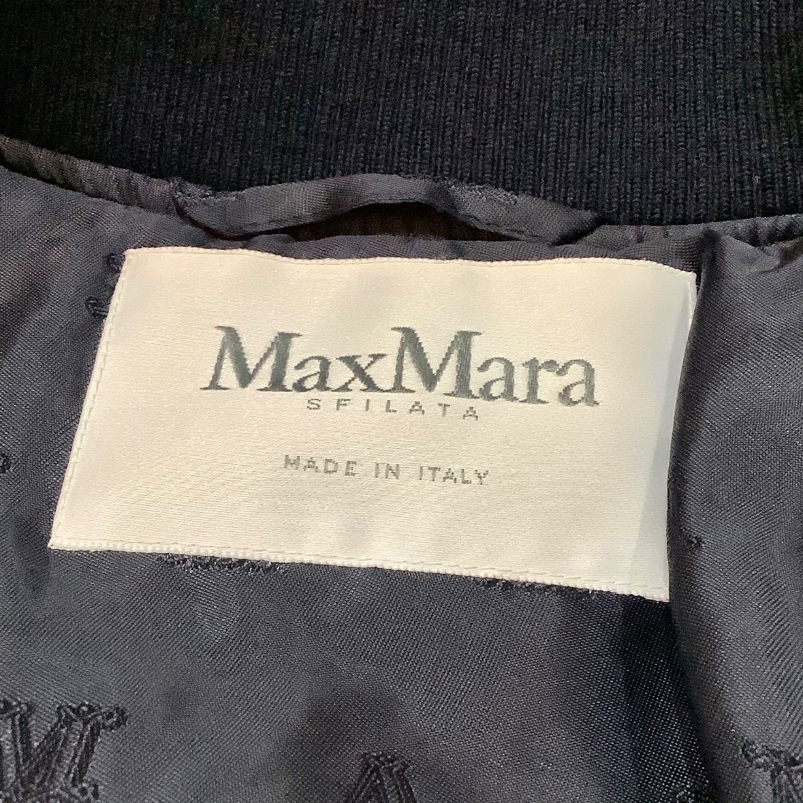 20AW マックスマーラ MaxMara フリル ボンバージャケット ネイビー 