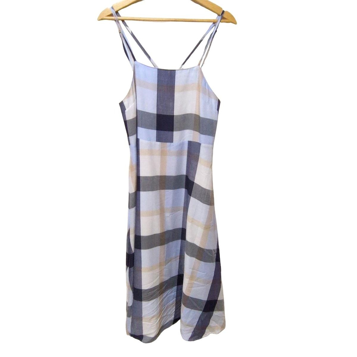 美品 ブルーレーベルクレストブリッジ チェック ダウンベスト M 38 ファブリックコンビクレストブリッジチェックダウンベスト