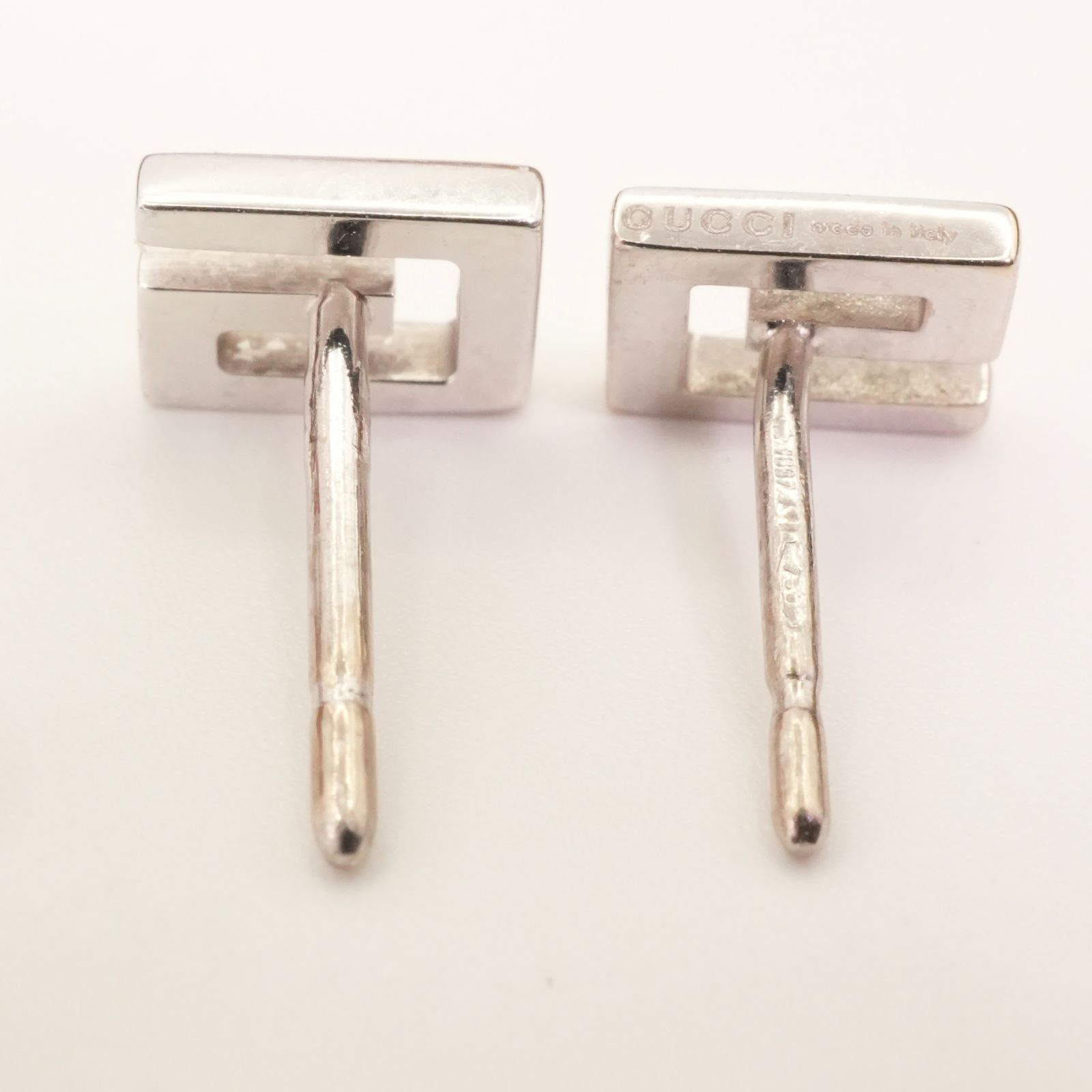 グッチ Gロゴ K18WG ピアス ホワイトゴールド スクエア/25-373S - メルカリ