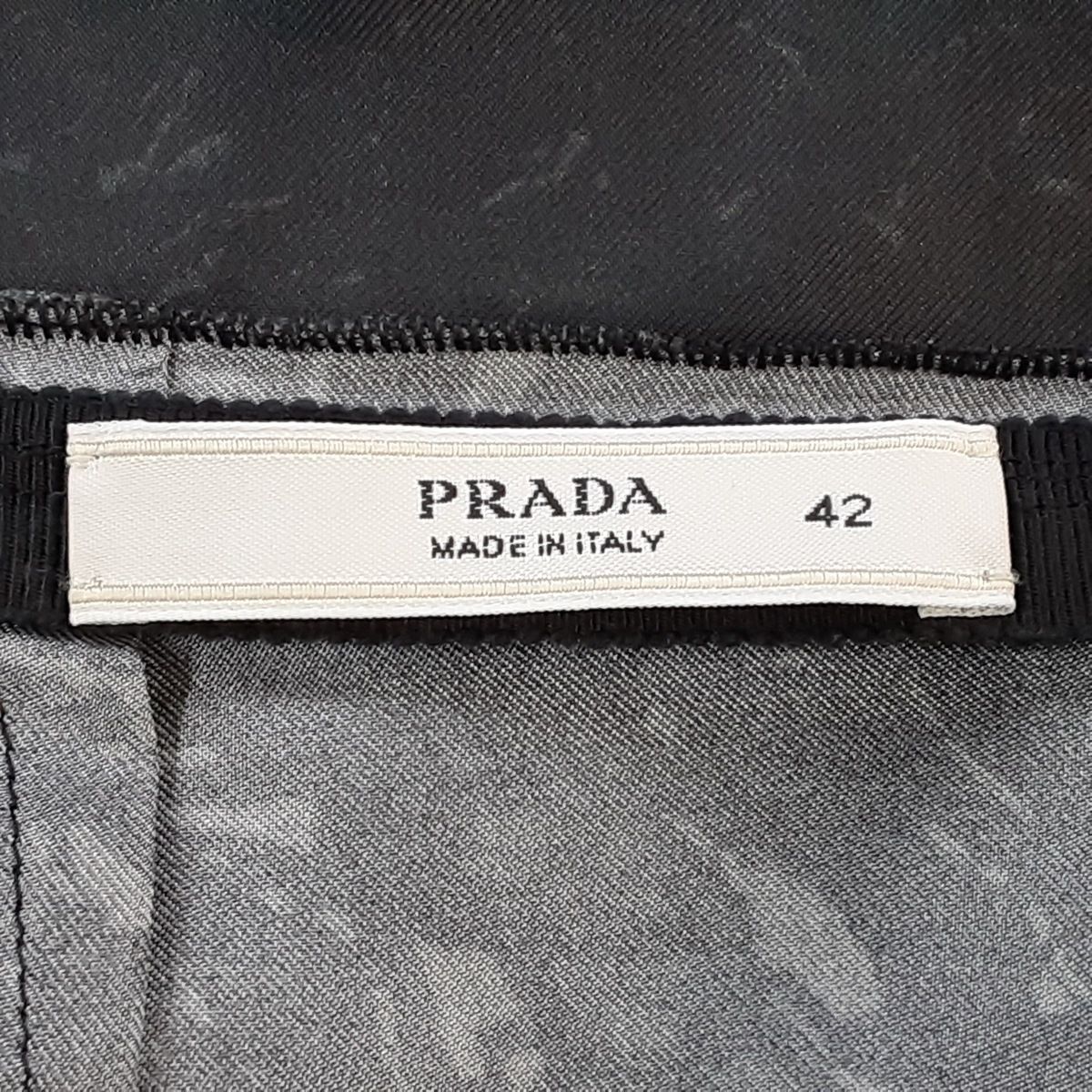PRADA(プラダ) スカート サイズ42 M レディース美品 - 黒×グレー ...
