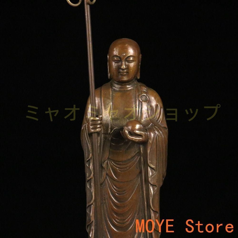 銅器 地蔵王仏像 工芸品 美術品 置物 純銅工芸品の置物、地蔵王