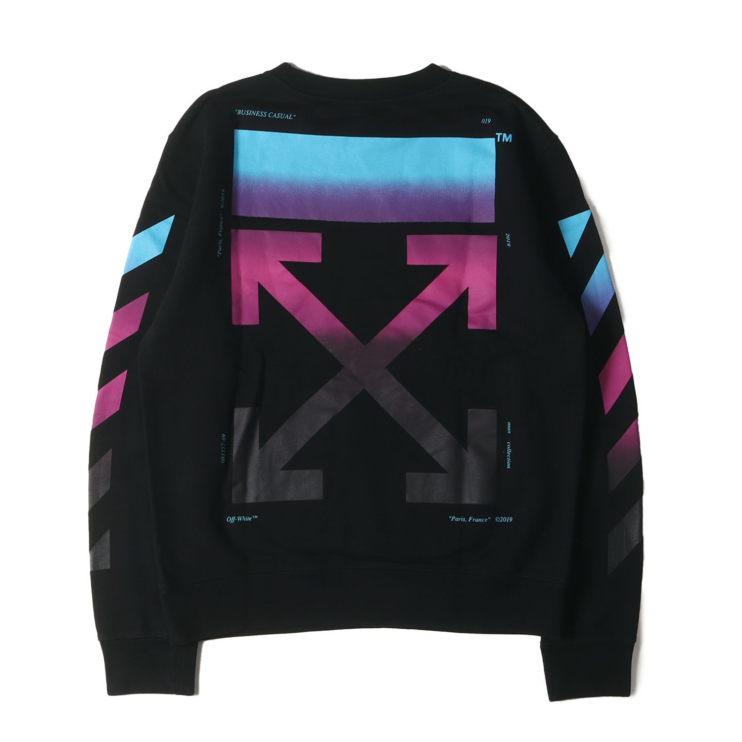 Off-Whiteオフホワイト　スウェットトレーナー　グラデーションバックアロー 美品 OFF-WHITE オフホワイト スウェット サイズ:L グラデーション