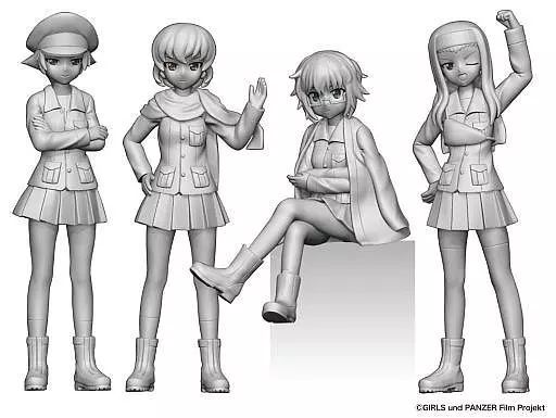 【新品】プラモデル 1/35 カバさんチーム フィギュアセット(4体セット) パンツァージャケットバージョン 「ガールズ＆パンツァー 劇場版」 レジンキャストキット [GPF-25]