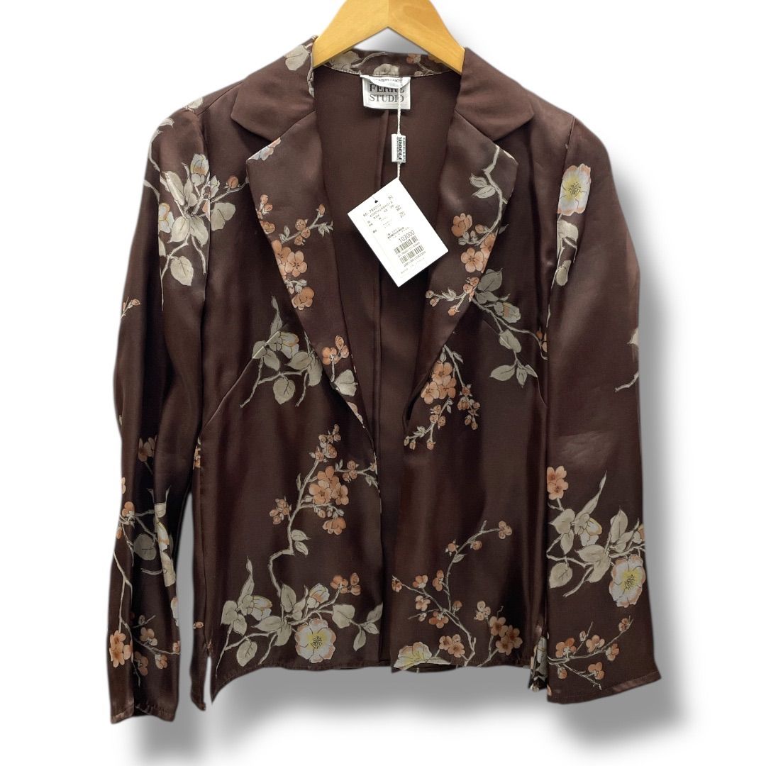 ジャンフランコフェレ　ジャケット　シルク混　ビジュー　ビーズ　金具　イタリア製 新品 未使用 タグ付き GIANFRANCO FERRE STUDIO ジャンフランコ