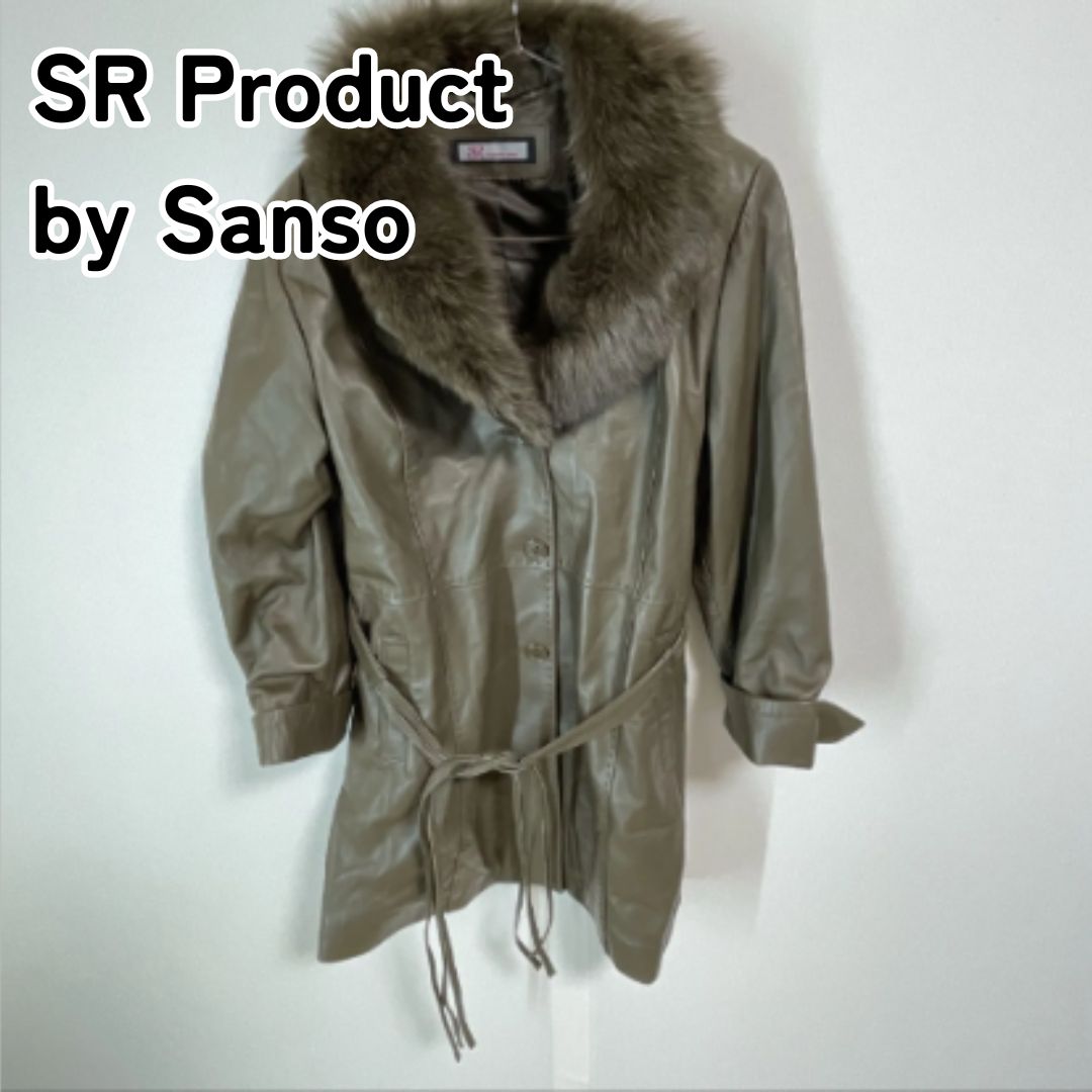 SR Product by Sanso エスアールプロダクトバイサンソー L レザーコート レザージャケット 羊皮 ラムスキン ファー ブルーフォックス  ブルーフォックスファー - メルカリ