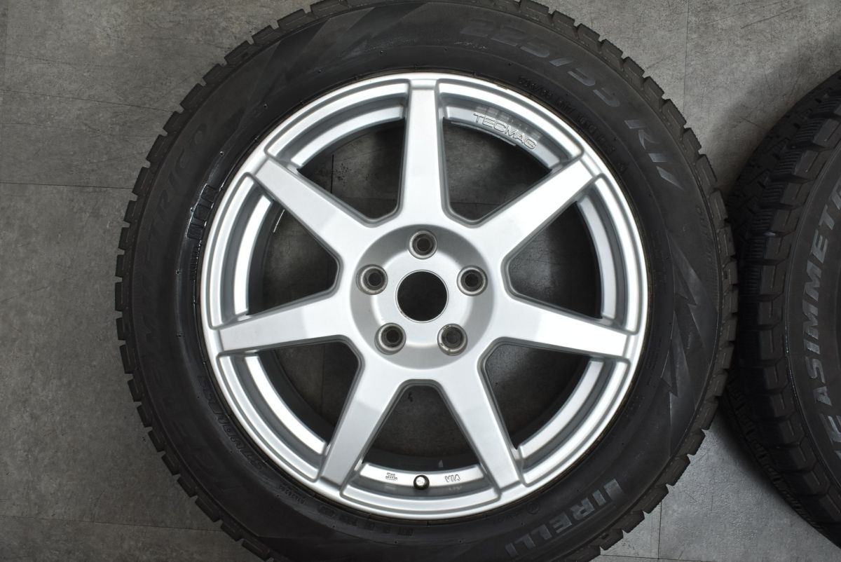 【良好品】テクマグ 17in 7J +52 PCD112 ピレリ アイスアシンメトリコ 225/55R17 ミニ クロスオーバー F60 X1 F48 F49 X2 F39 送料無料