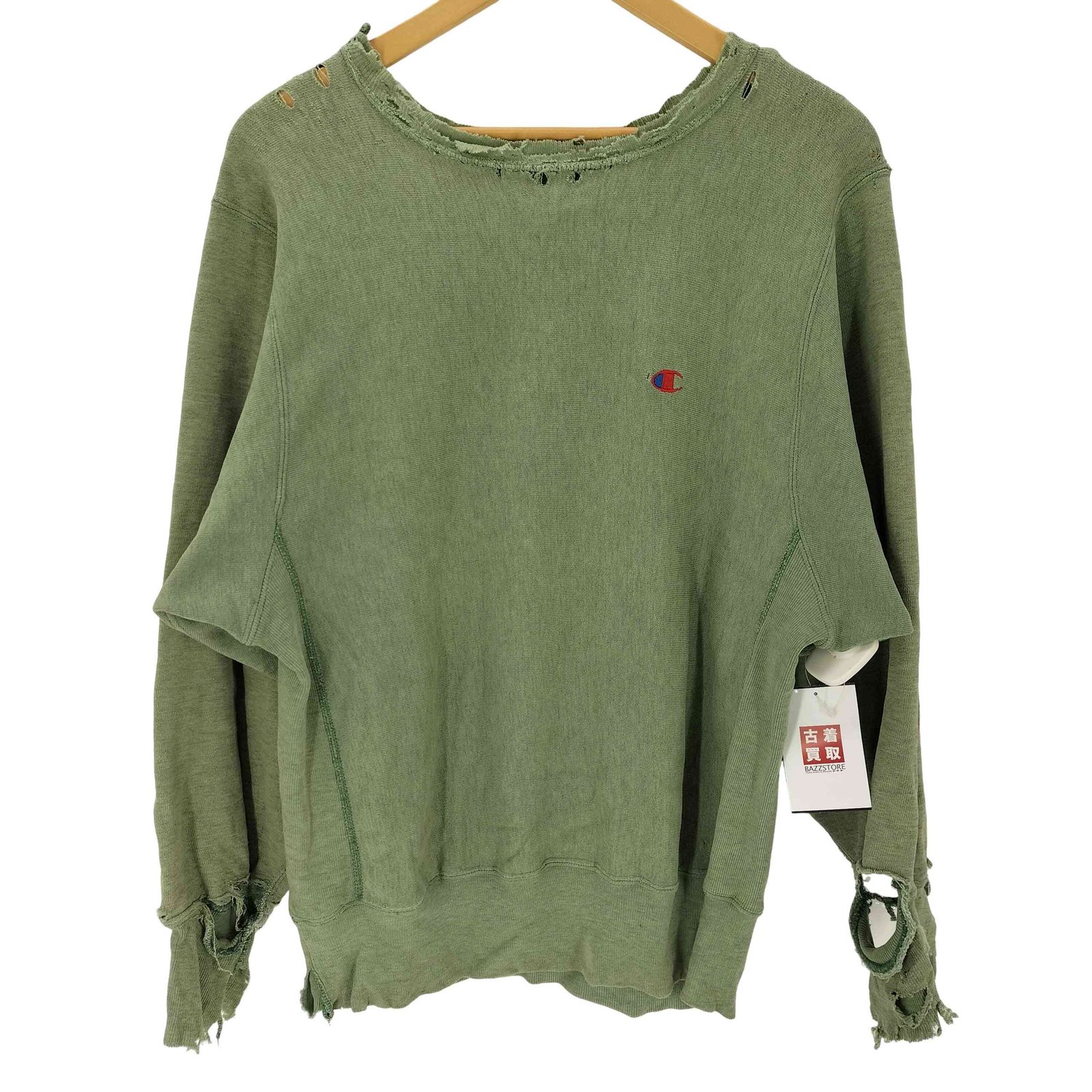 Champion リバースウィープ　ボロ　フェード　L チャンピオン Champion 90S 刺繍タグ コットンポリ混紡 REVERSE