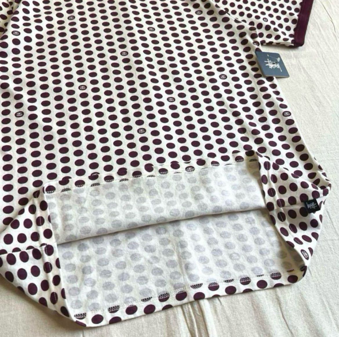 極希少 dead stock タグ付 stussy SSリンク 総ロゴ ドット柄 ポルカ