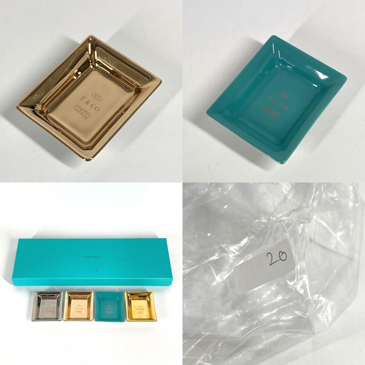 展示品TIFFANY&Co.ティファニー灰皿ヴィド ポシェ セット4個セット陶器 TIFFANY&Co. ティファニー 灰皿 ヴィド ポシェ セット 4個セット 陶器