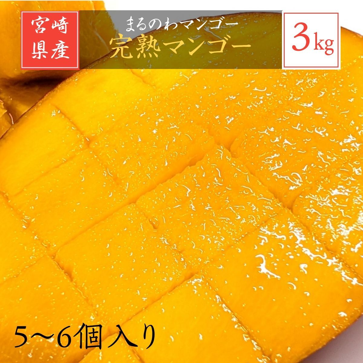 マンゴー まるのわマンゴー 完熟マンゴー 3kg 5～6個 宮崎県宮崎市 5|下～6|上より出荷