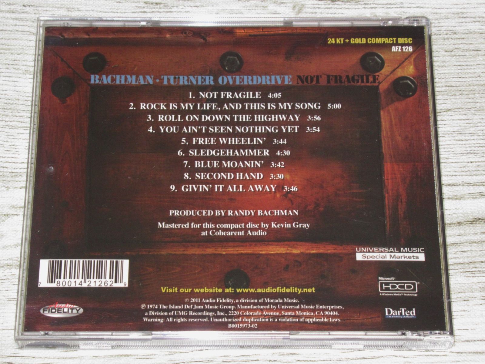CD BACHMAN TURNER OVERDRIVE NOT FRAGILE 外ケース付 AUDIO