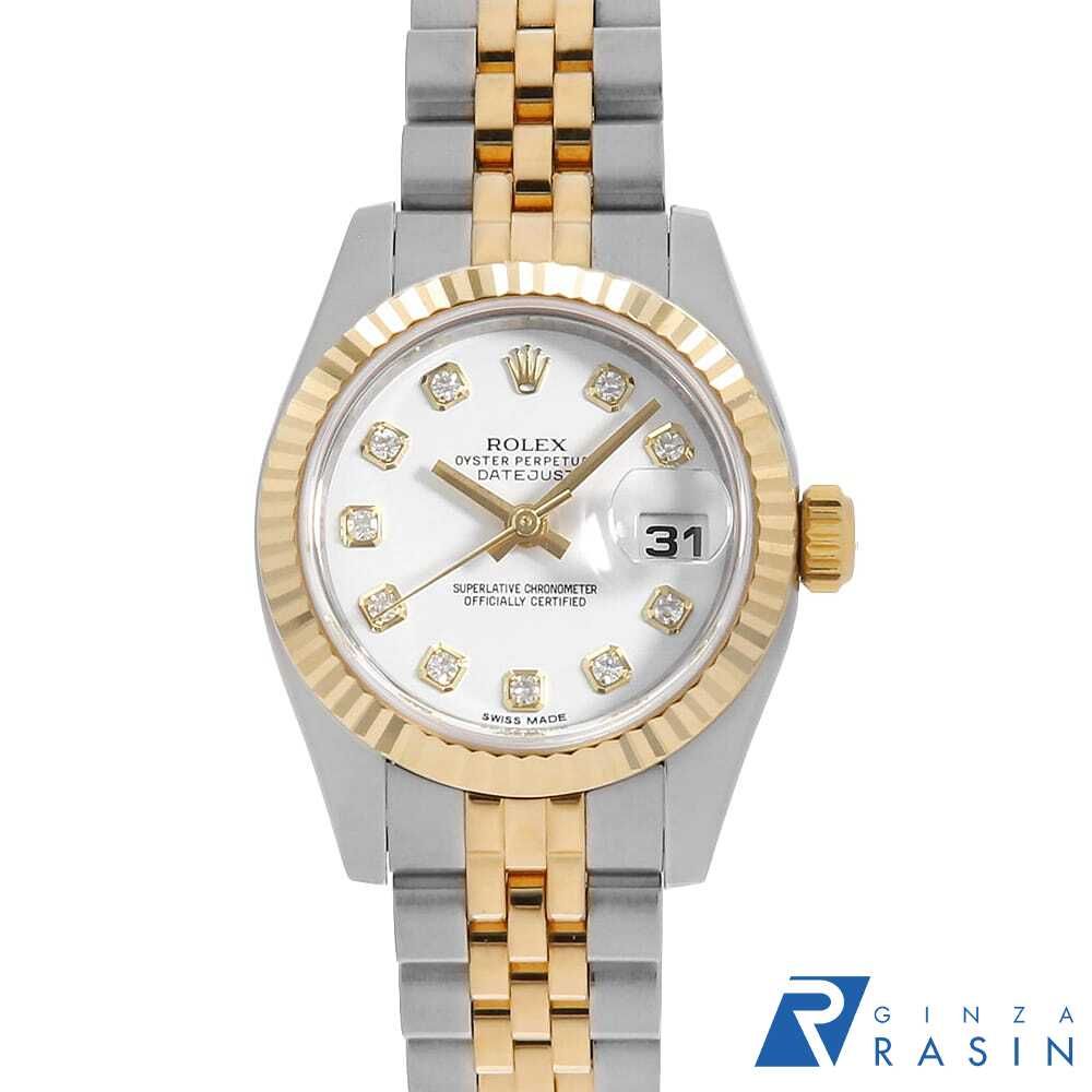 ロレックス デイトジャスト 10Pダイヤ ランダム番 ブランドオフ ROLEX K18（イエローゴールド） 腕時計 K18/SS 中古 レディース ロレックス ROLEX デイトジャスト 10Pダイヤ ランダム番 腕時計 時計