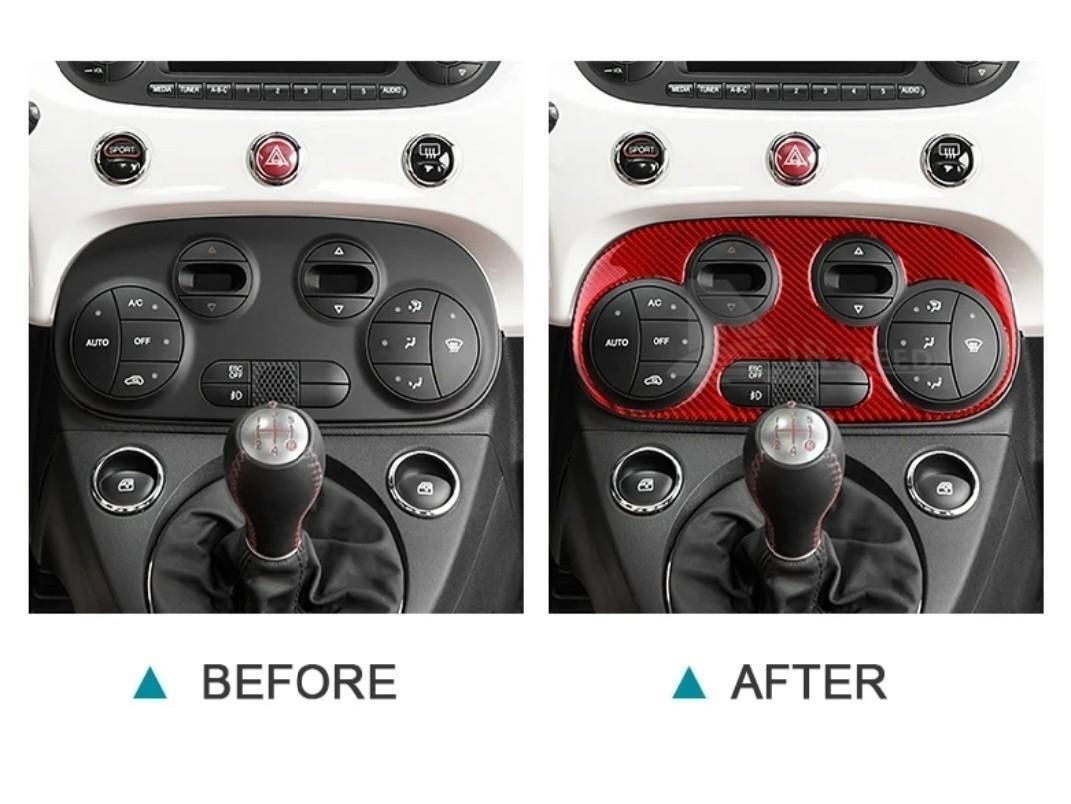 黒 フィアット アバルト 500 コンソール オートエアコンパネルカバー フィアット500 センターコンソール アバルト インテリアトリム