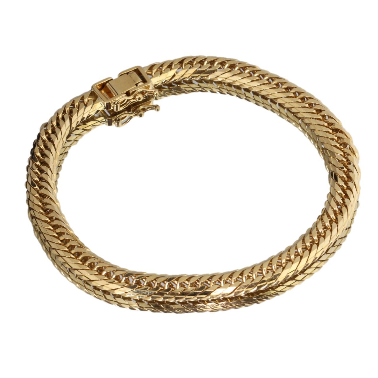 配送商品は通常配送無料。 喜平 14面トリプル ゴールド ブレスレット 20.0cm 20.3ｇＫ18 750 YG 10731 人気ブランドも送料無料！