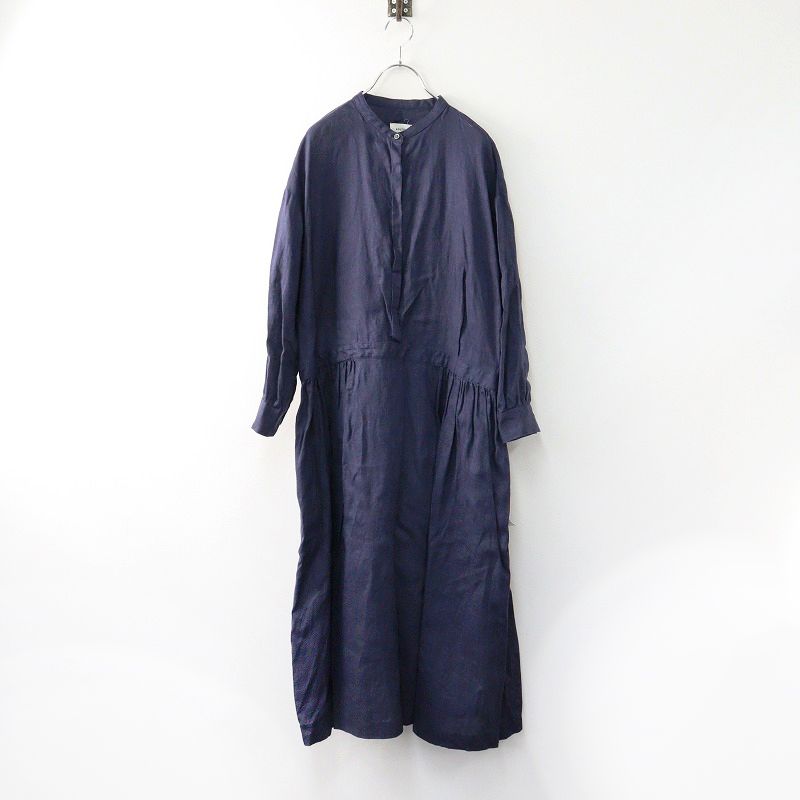 アトリエナルセ atelier naruse リネンシャツ ギャザーワンピース