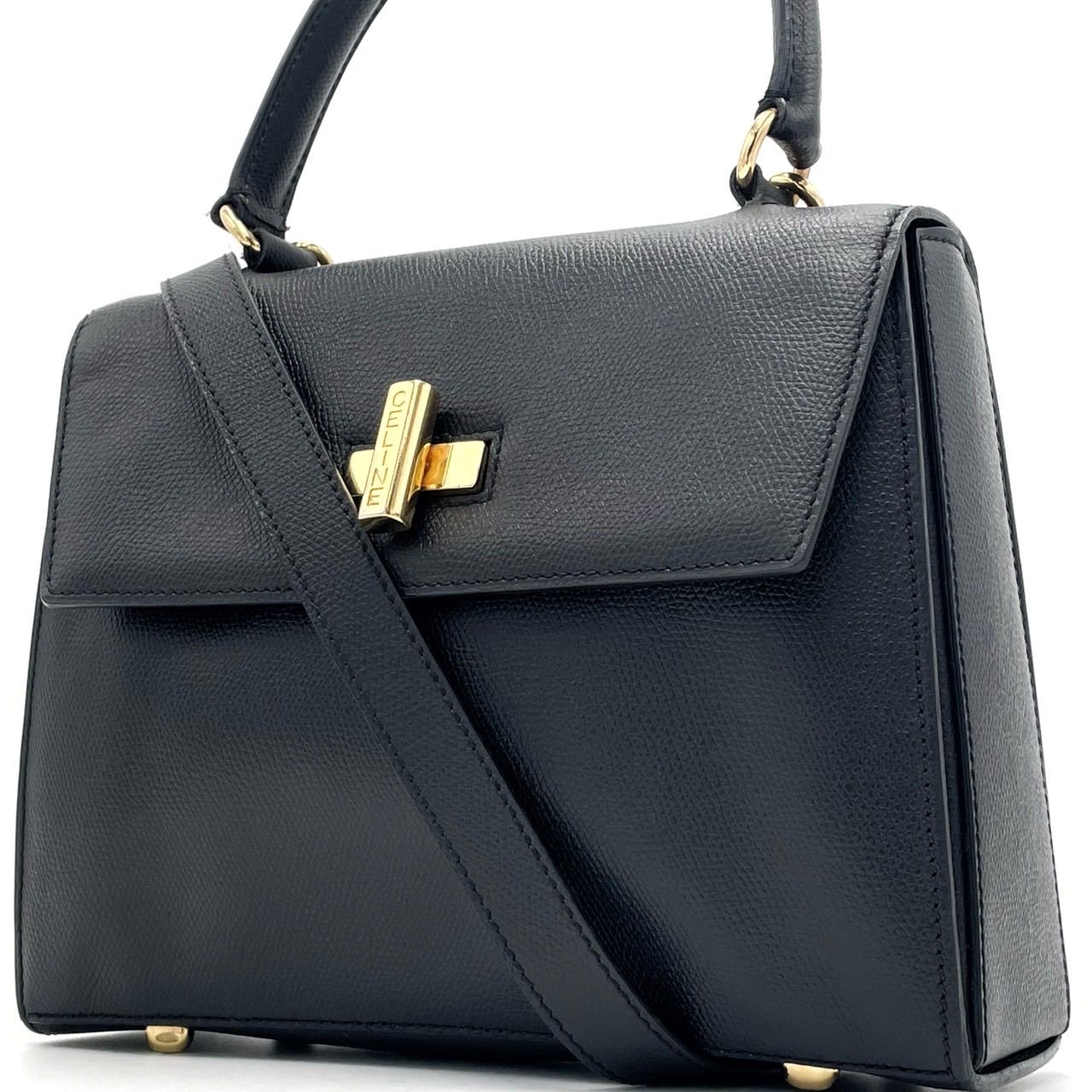 超美品 極上！celine ターンロック 2wayハンドバッグ サークルチャーム 良品】CELINE(セリーヌ)2way ショルダーバッグ ハンド ターンロック