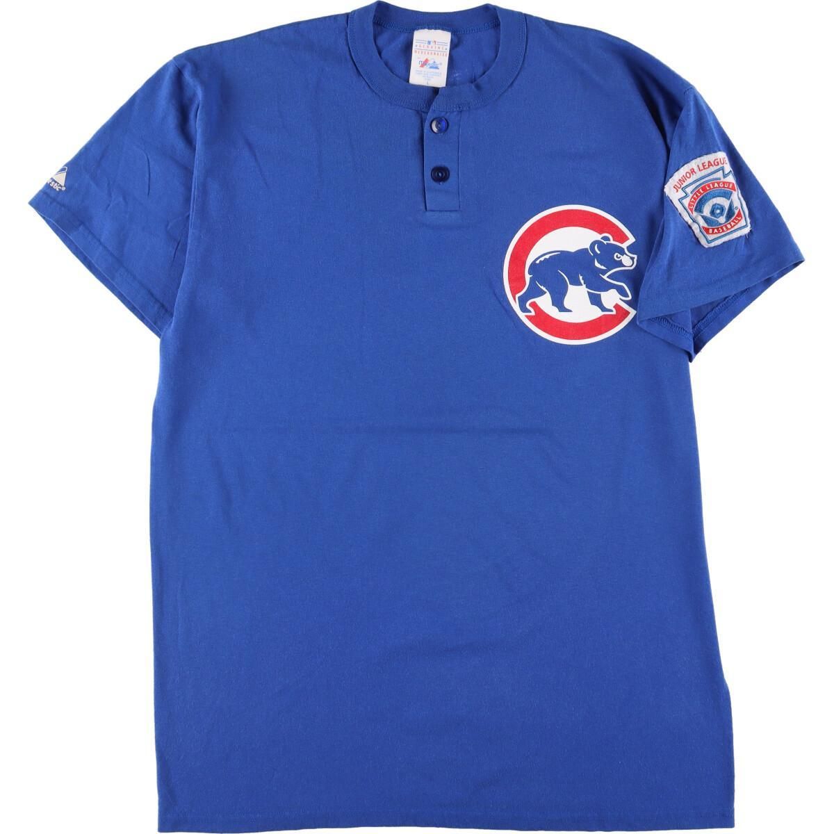 90年代 majestic MLB CHICAGO CUBS シカゴカブス ヘンリーネック 両面