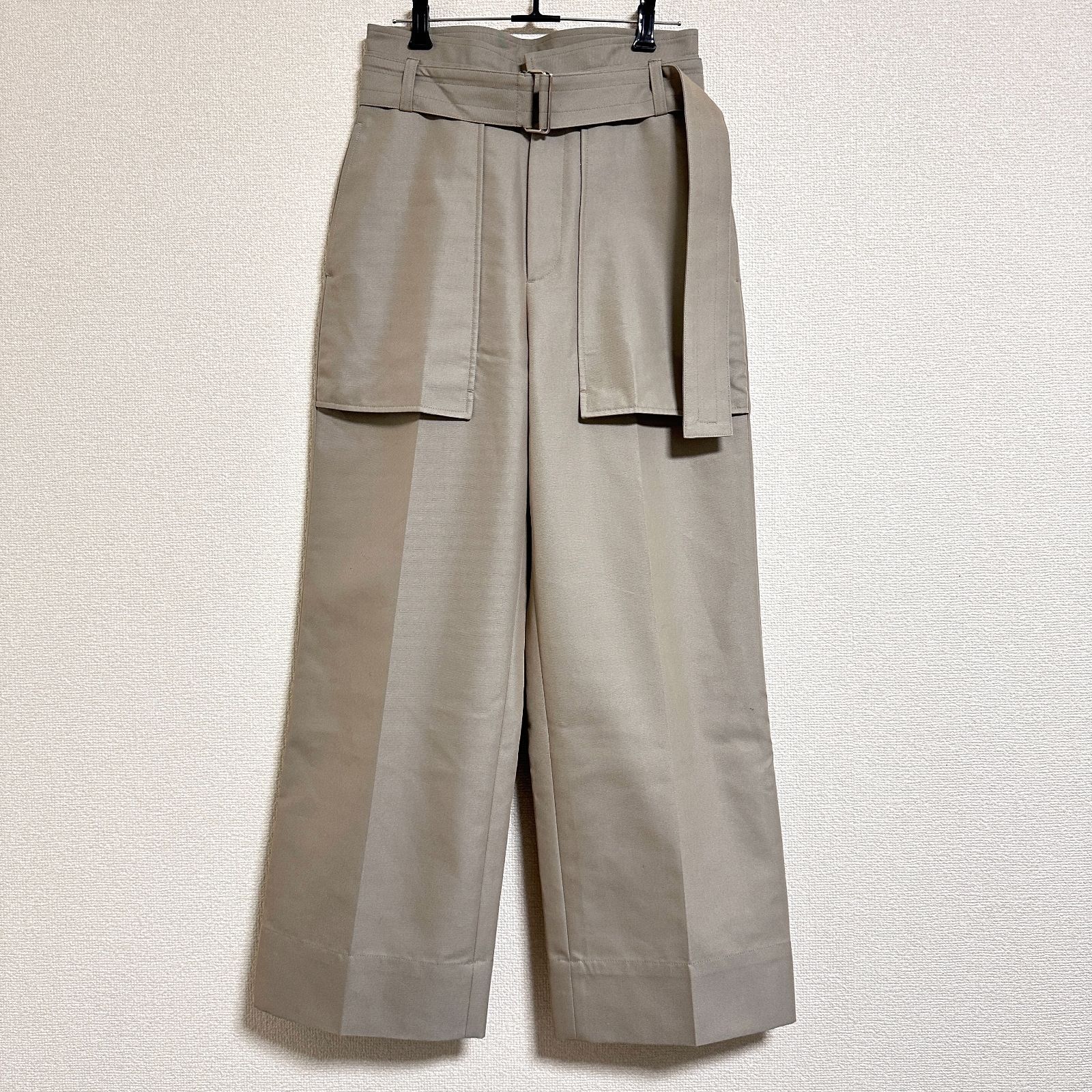 美品 UNITED ARROWS 24SS シャンブレーベルトパンツ ベルト付き ワイド 