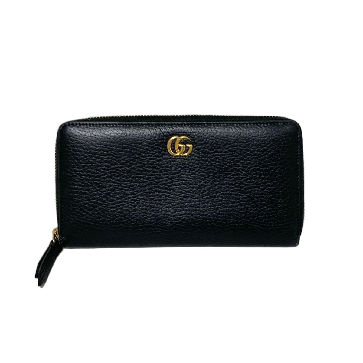 GUCCI グッチ 長財布 GGマーモント 456117 黒 ラウンドファスナー レザー