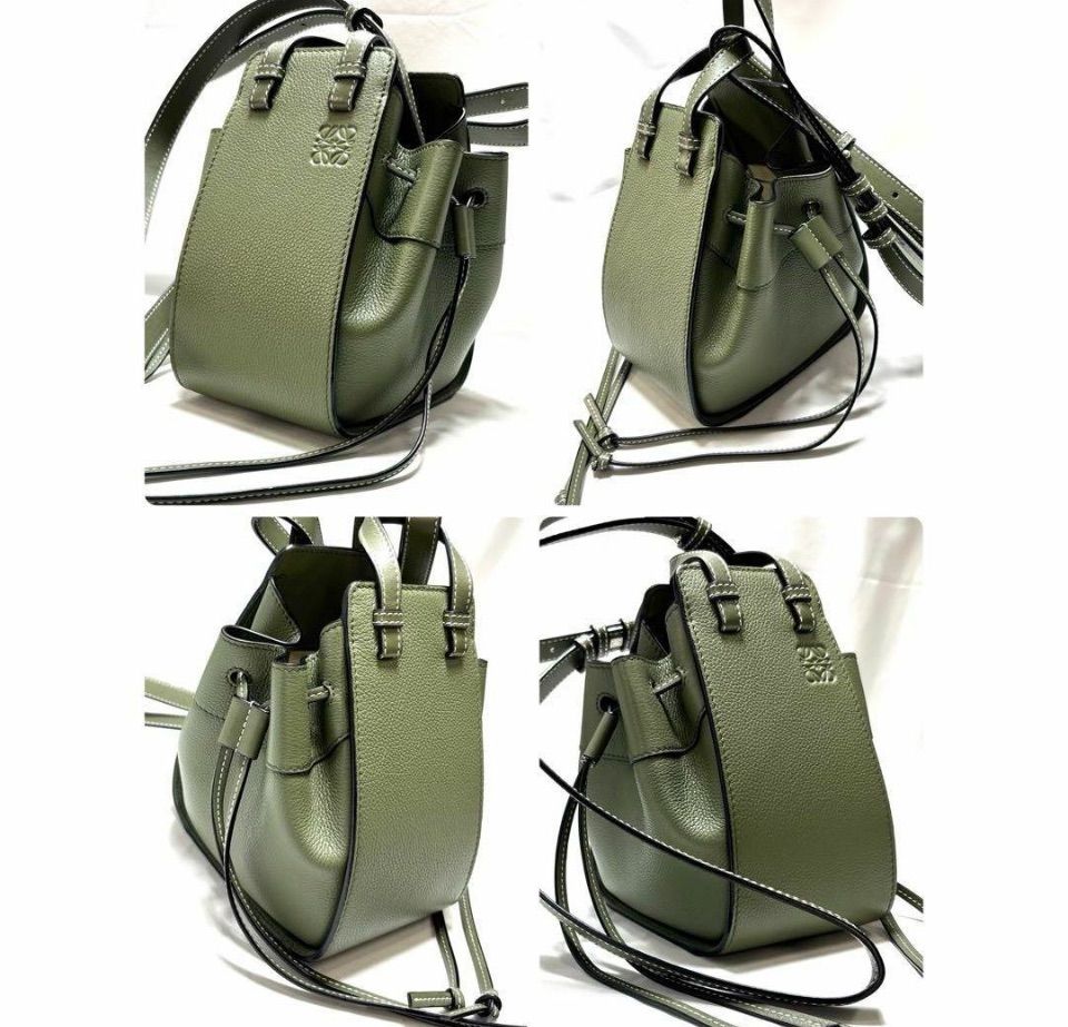 極美品⭐️ Loewe（ロエベ）レザーハンモックバッグ ナノ オリーブグリーン