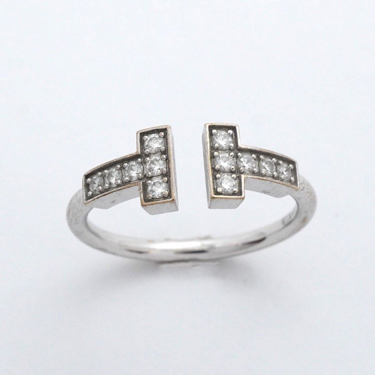 5jmb0048 ティファニー リング Tワイヤー K18WG ホワイトゴールド ダイヤモンド 6.5号 レディース