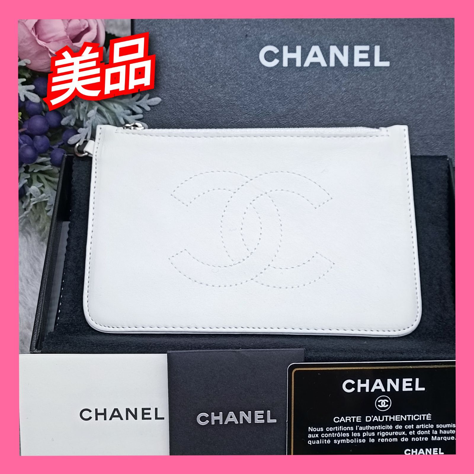 CHANEL 》 ☆美品☆ シャネル ポーチ ココマーク フラットポーチ 小物 