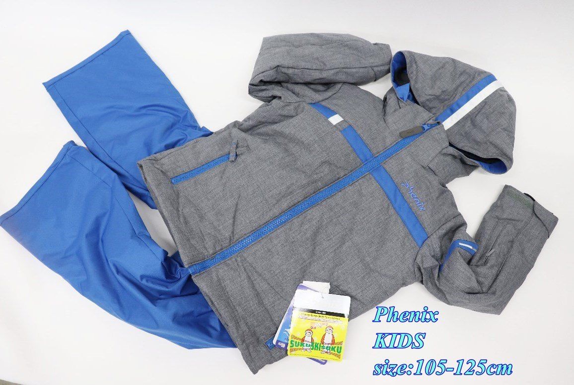 phenix - フェニックス ジュニア スキーウェア セットアップ SUKUSUKU 105-125cm ブルー×グレー キッズ R2507-212 フェニックス ジュニア スキーウェア セットアップ SUKUSUKU 105