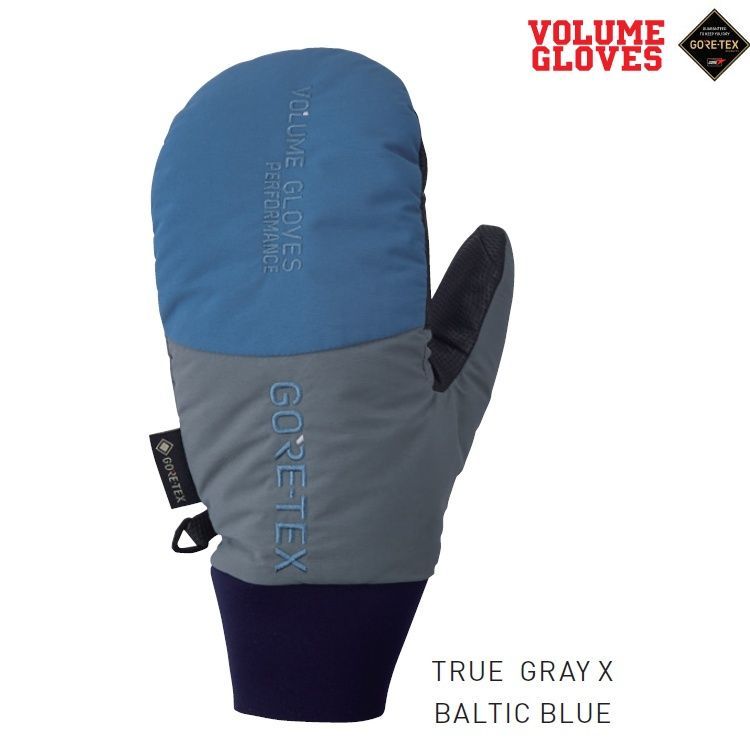 VOLUME|ボリューム GLOVES KAMIKAZE NS MITT TRUE GRAY X BALTIC BLUE GORE-TEX|ゴアテックス カミカゼ ノンストレス ミット 2026 送料無料 ヴォリューム |25|26