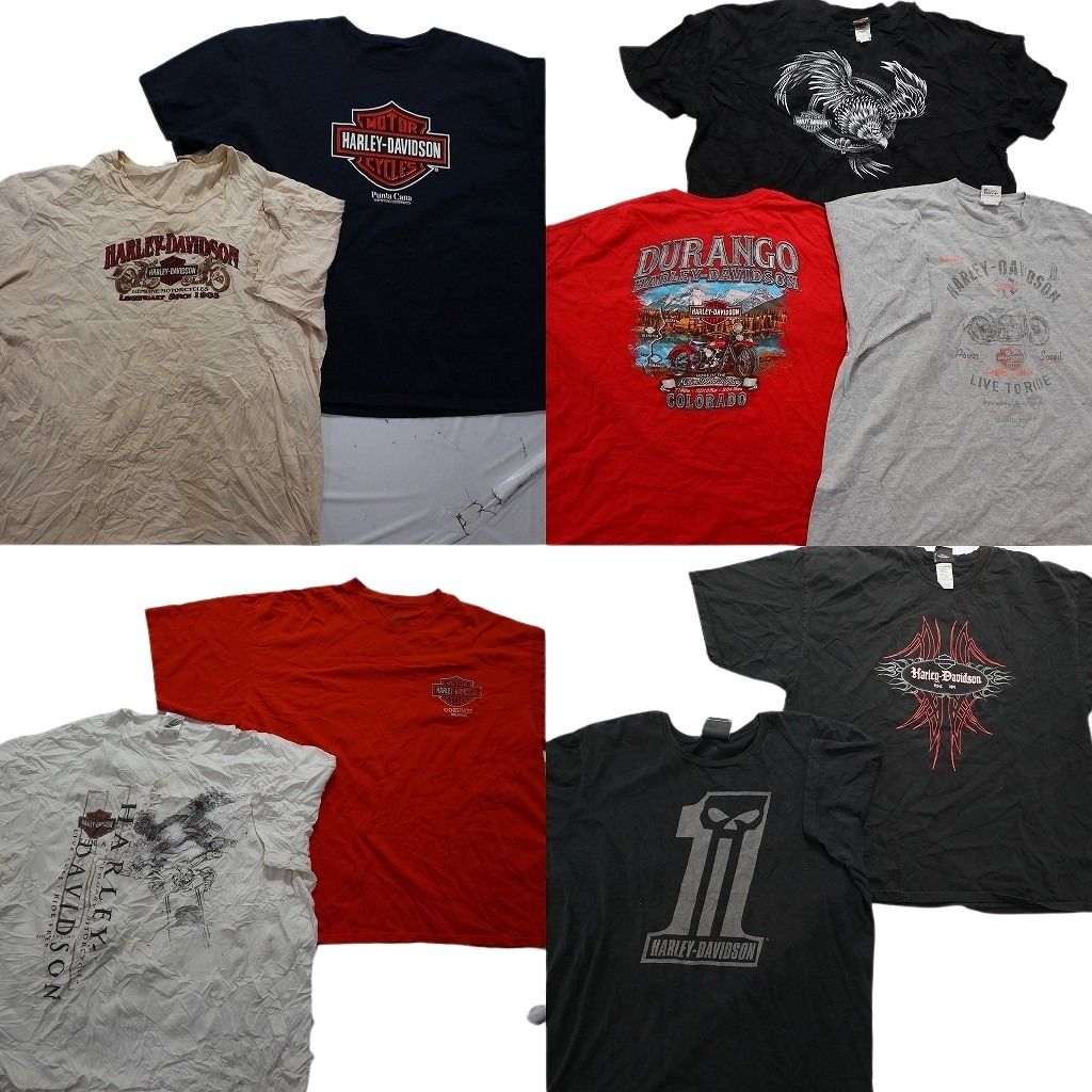 古着卸 まとめ売り ハーレーダビッドソン 半袖Tシャツ 9枚セット 