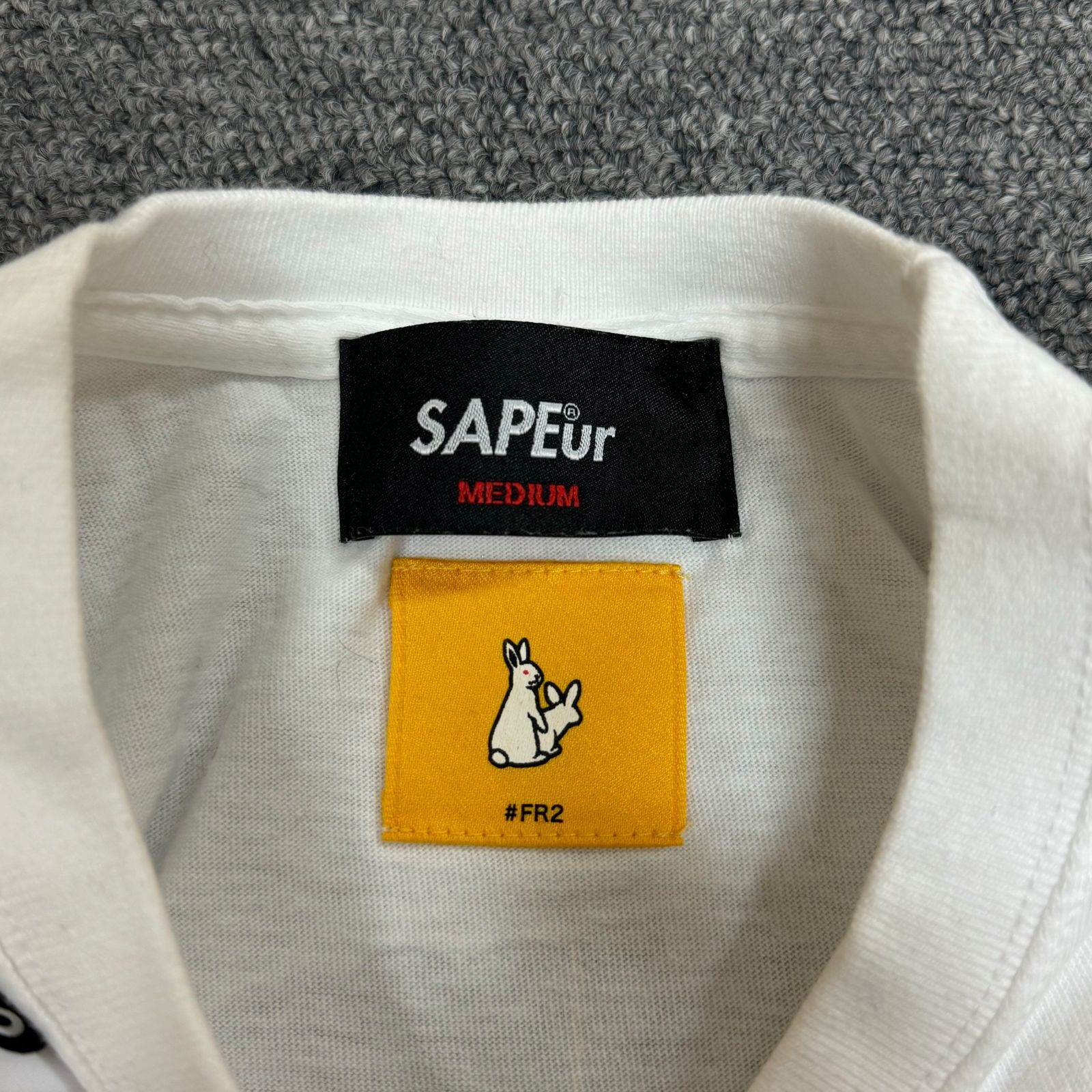 SAPEur × #FR2 コラボ ロッドマン チェック プリント Tシャツ