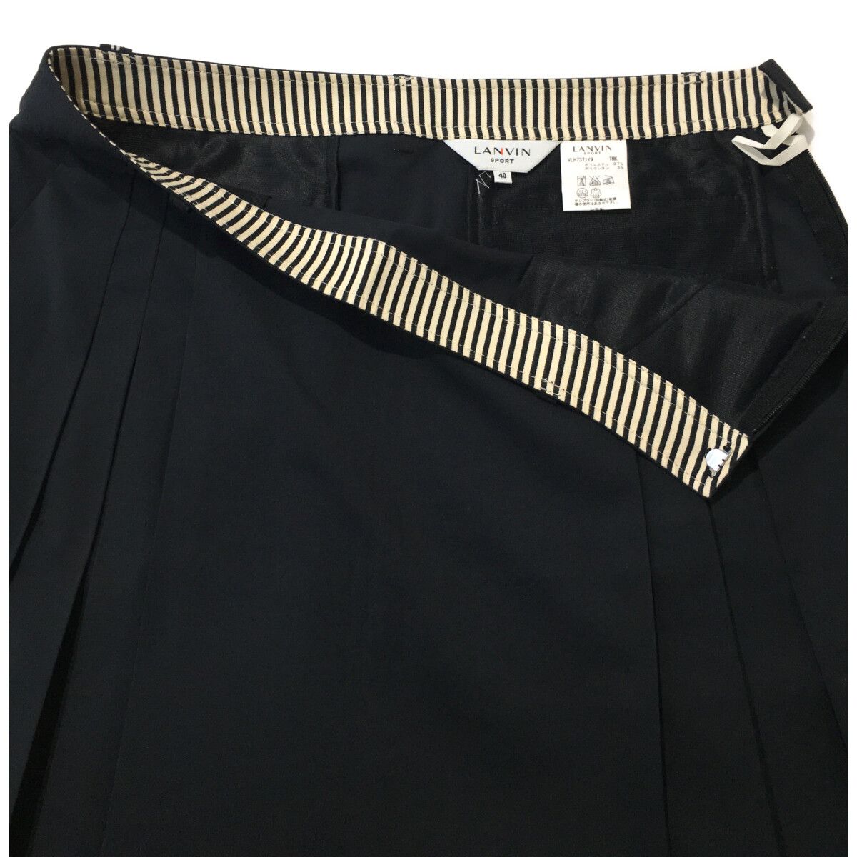 LANVIN - coco 中古 ランバンスポール LANVIN SPORT レディース スカート 40(M) 黒 ブラック シンプル プリーツ 中古 レディース ランバンスポール LANVIN SPORT スカート 40(M