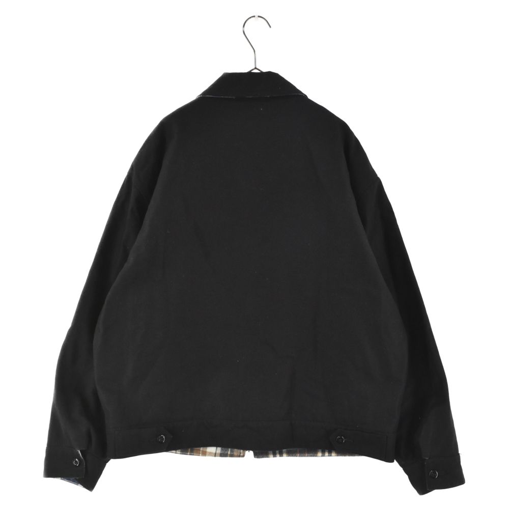 Needles (ニードルス) ×AWGE Reversible Work Jacket cotton Twill&Flannel Shirt アウグ  リバーシブル ワークジャケット ロゴ刺繍 チェック ブラック/マルチカラー IN930