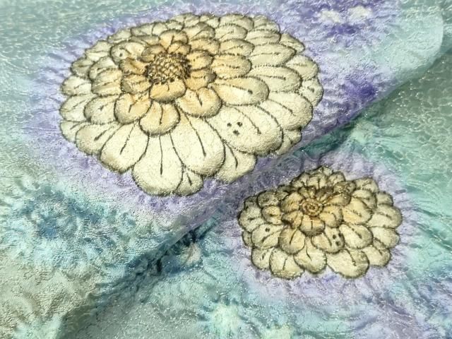 平和屋本店□最高級 久保田一竹 幻の辻が花 訪問着 暈し染め 金通し地  