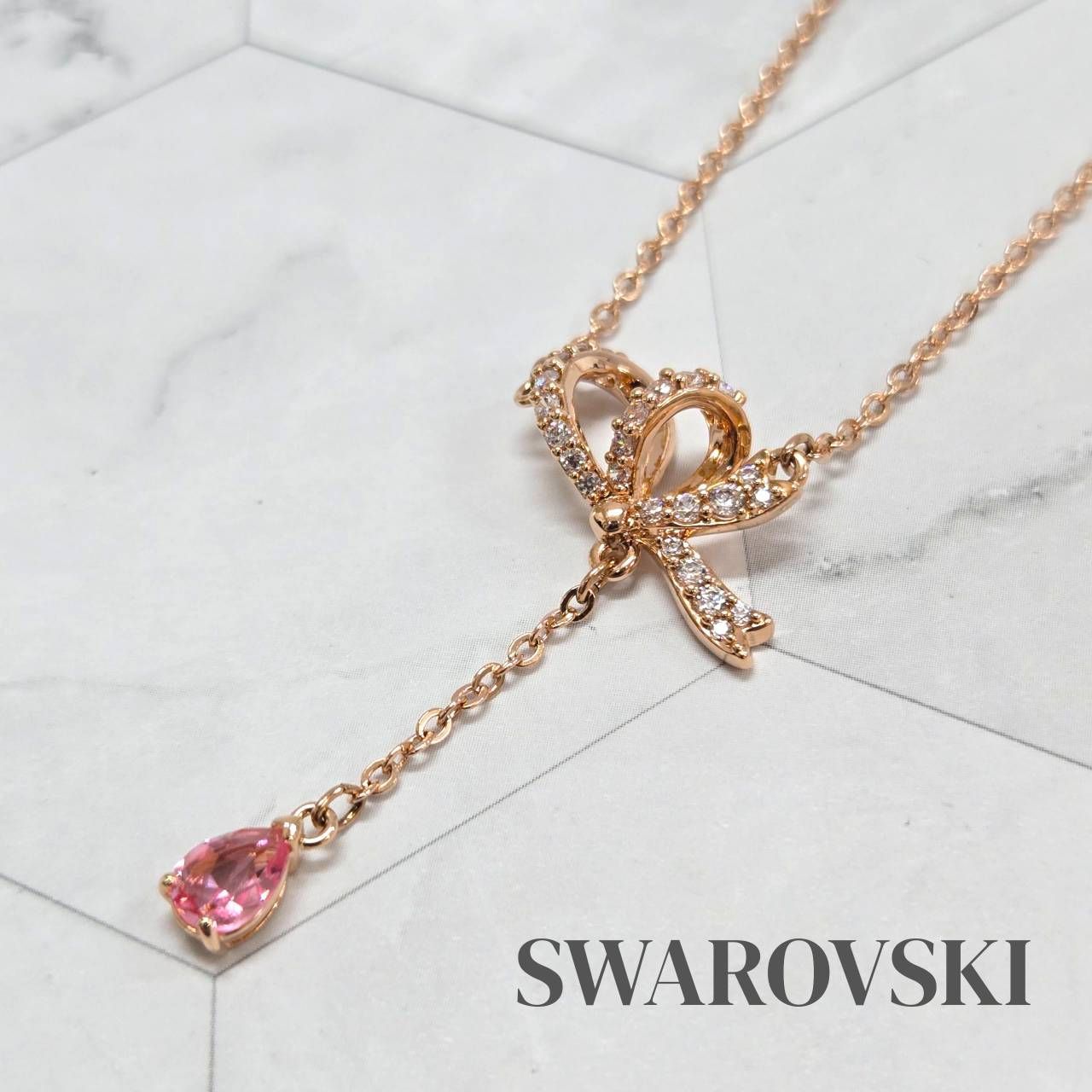 Swarovski 新品 ネックレス リボンモチーフ SALE ◇ SWAROVSKI ◇ Volta リボンモチーフ ネックレス