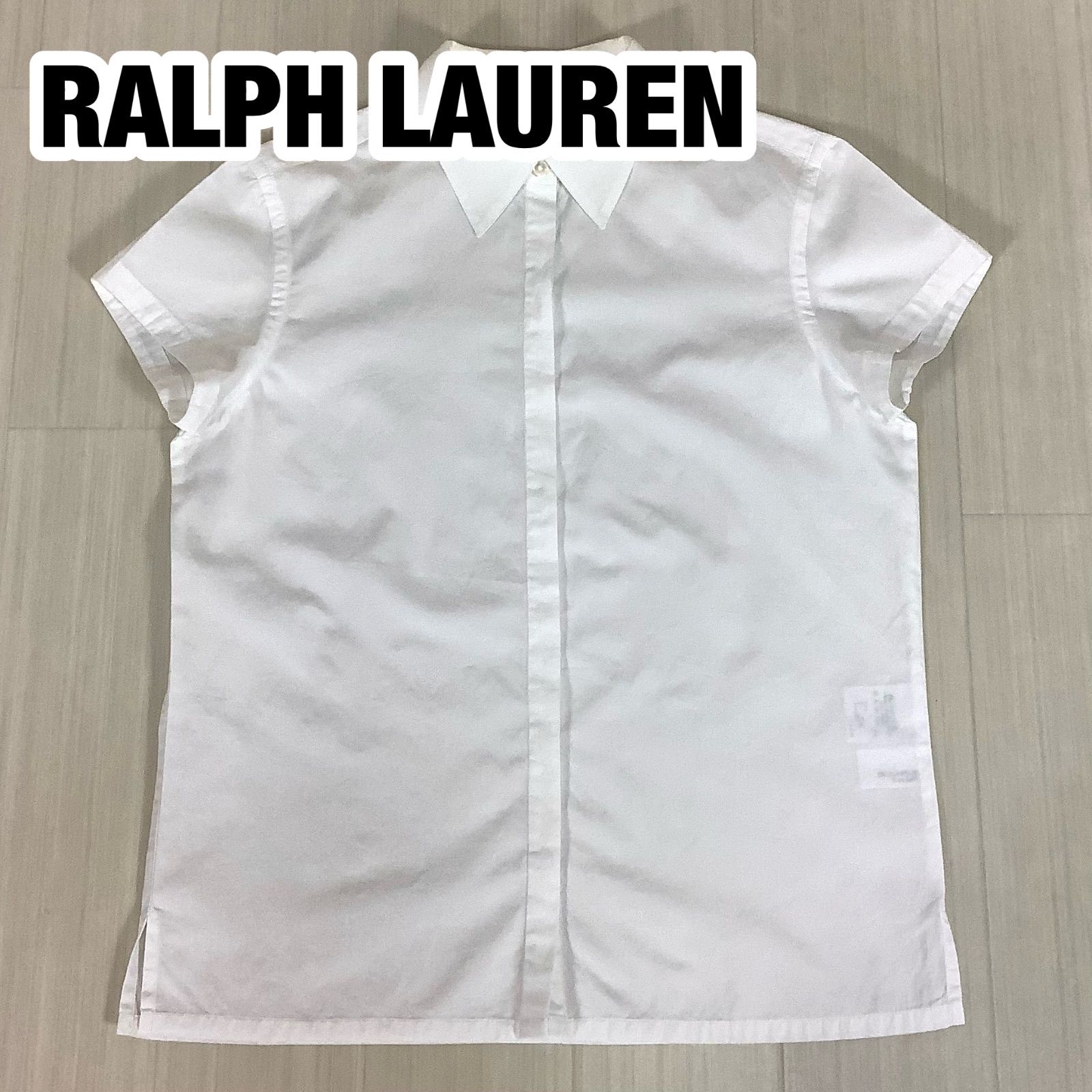 Ralph Lauren 半袖リネンシャツ ホワイト　ブラウス LAUREN RALPH ブラウス シャツ リネン ショートスリーブ