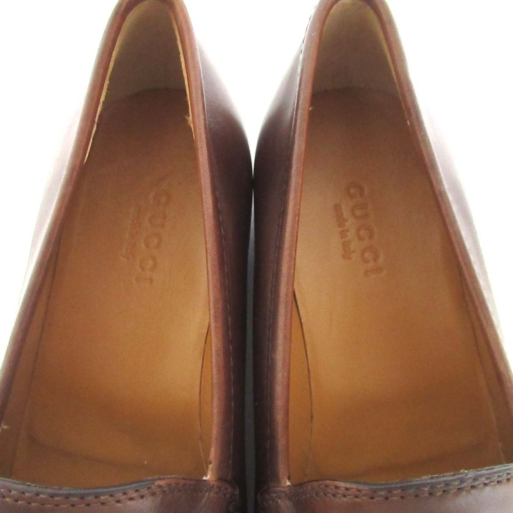 人気アイテムお得に購入！ GUCCI グッチ ヨルダーン ホースビット レザー ローファー 404069 サイズ35.5 約22.5cm ブラウン×ゴールド金具 レディース 古着 MAX90％オフ。