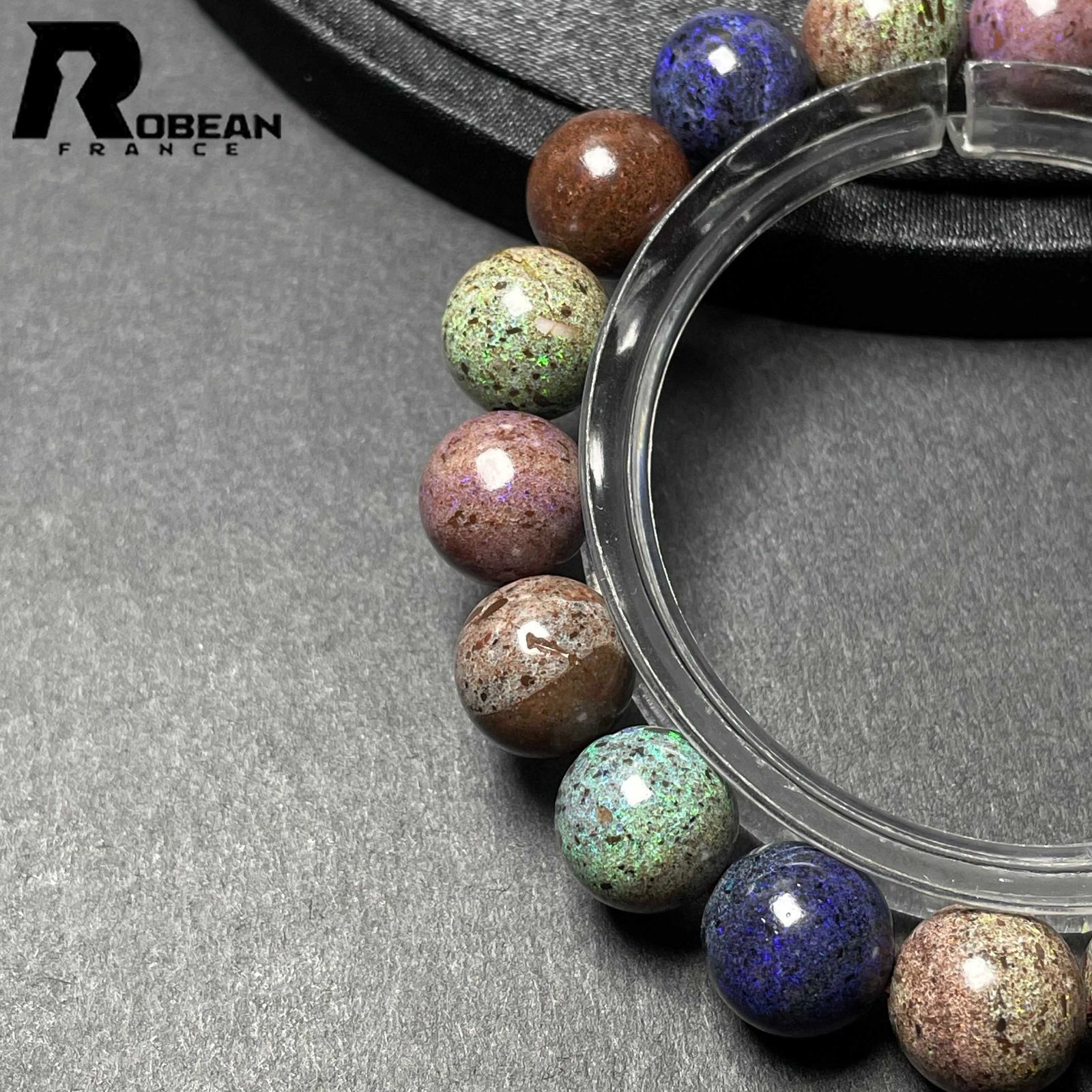 10 OFFクーポン配布中 EU製 定価20万円 ROBEAN ブラックオパール パワーストーン ブレスレット 天然石 ミックス お守り プレゼント1 10.8-11.3mm M1014700 FORTGASGNV_COM_BR
