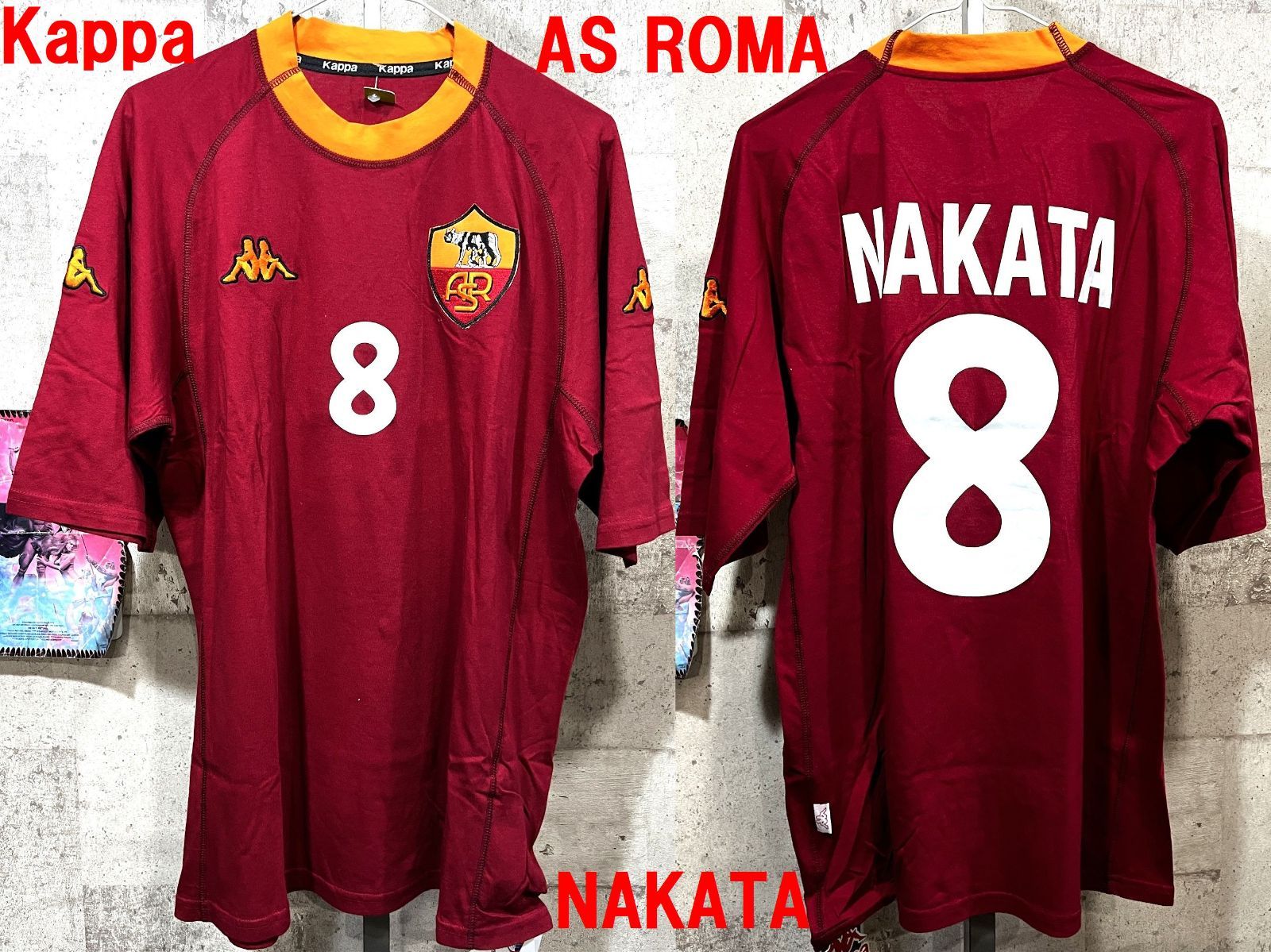 ローマ ROMA カッパ kappa 00-01ユニフォーム 中田 8 Sサイズ