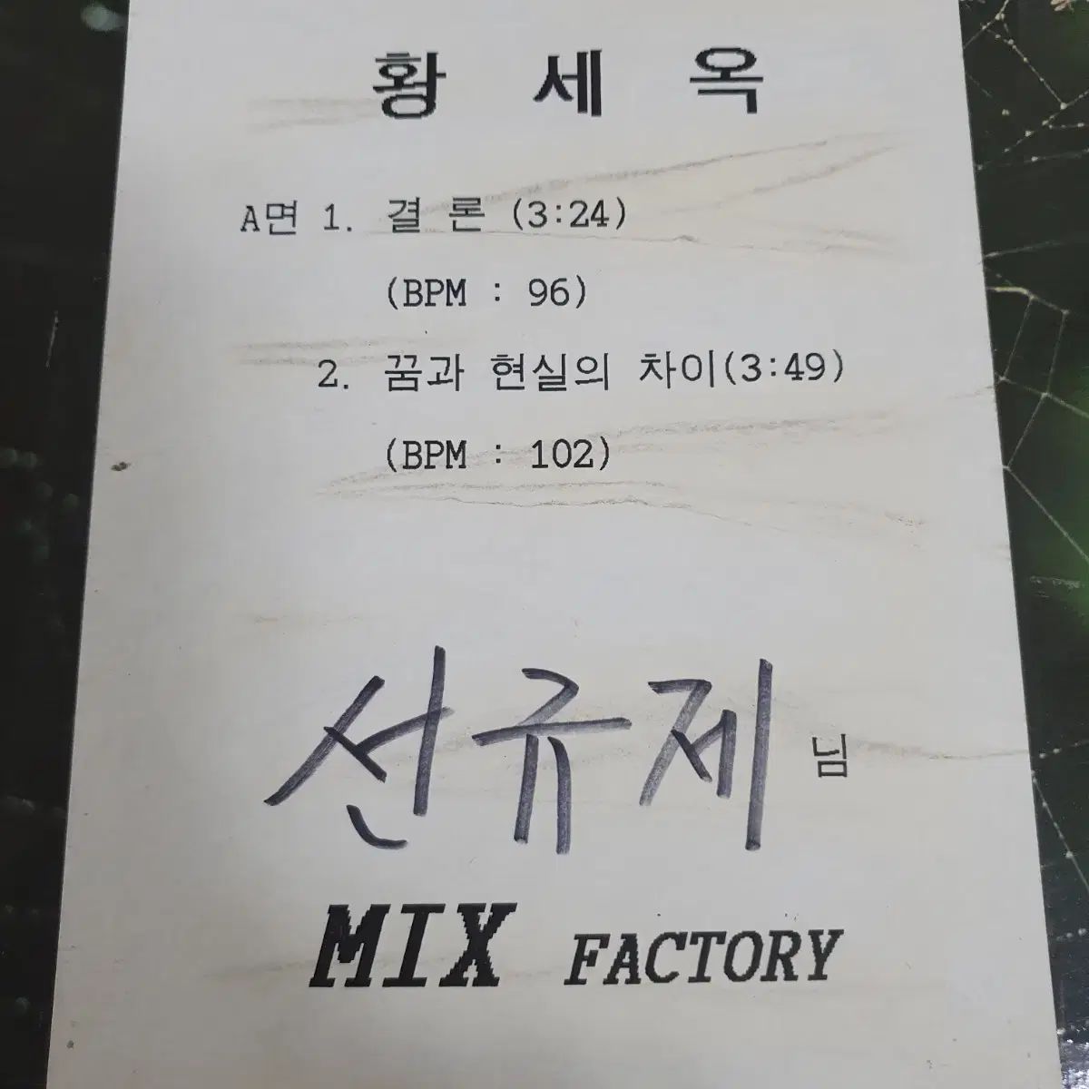 ファン セオク 1 家 デビューアルバム DJ プロモーション用 LP 1994 冠状の アルバム