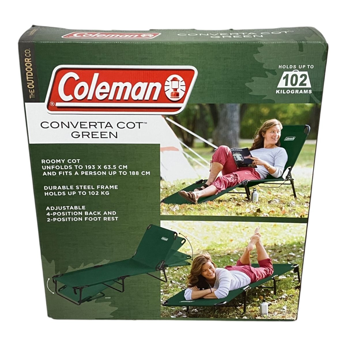 Coleman コールマン コンバータ コット グリーン 折り畳み式ベッド 耐荷重102.1kg 美品 Coleman コンバータコットグリーン コールマン コンバータコット