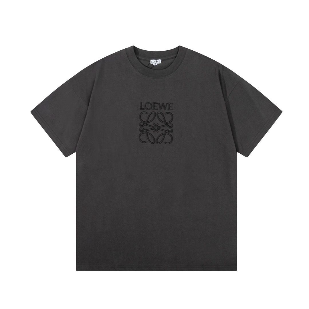 ロエベ 半袖Tシャツ 刺繍ブラック gray - メルカリ