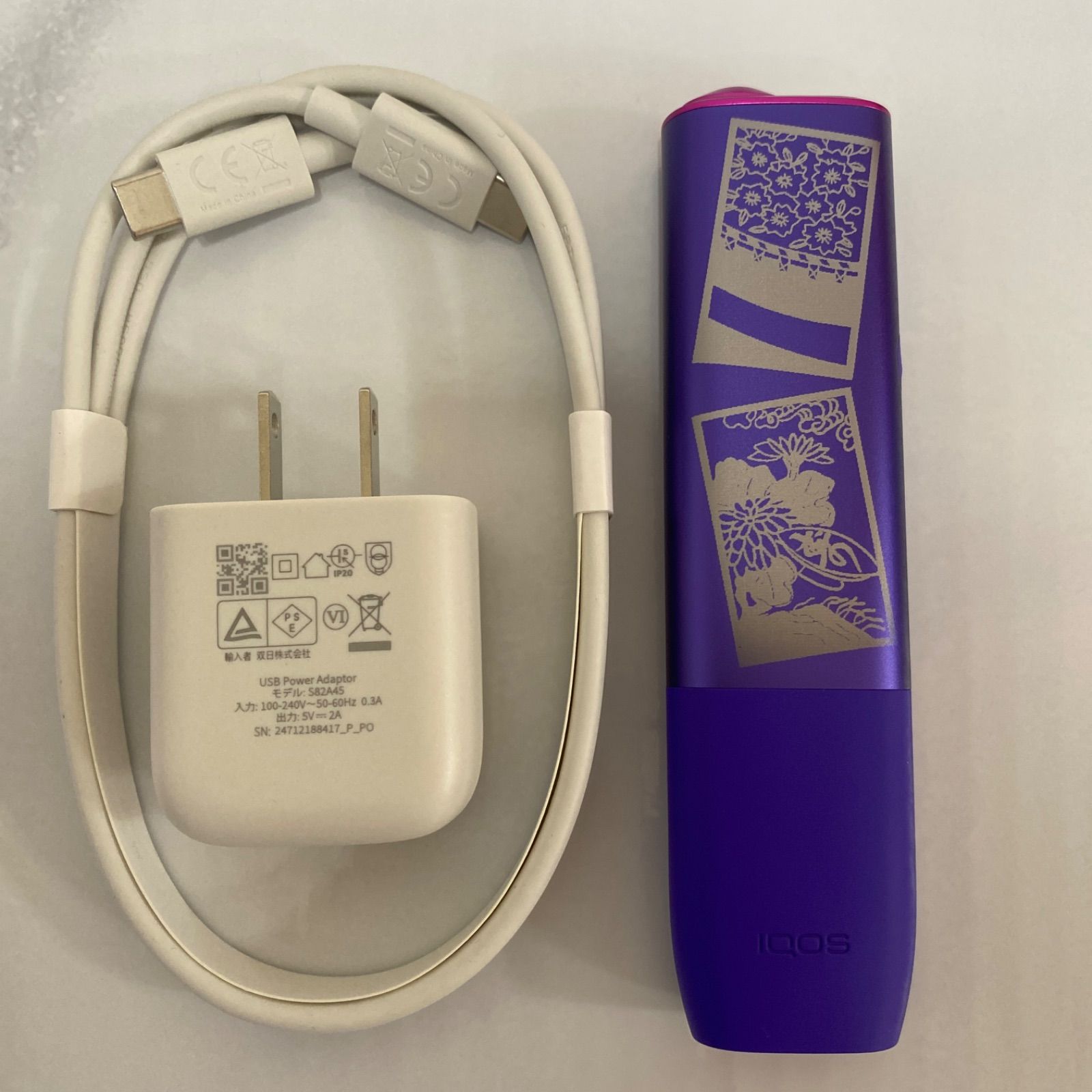 iQOS ILUMA ONE イルマワン 加工 花札 月見酒 花見酒 ネオン 紫メンズ