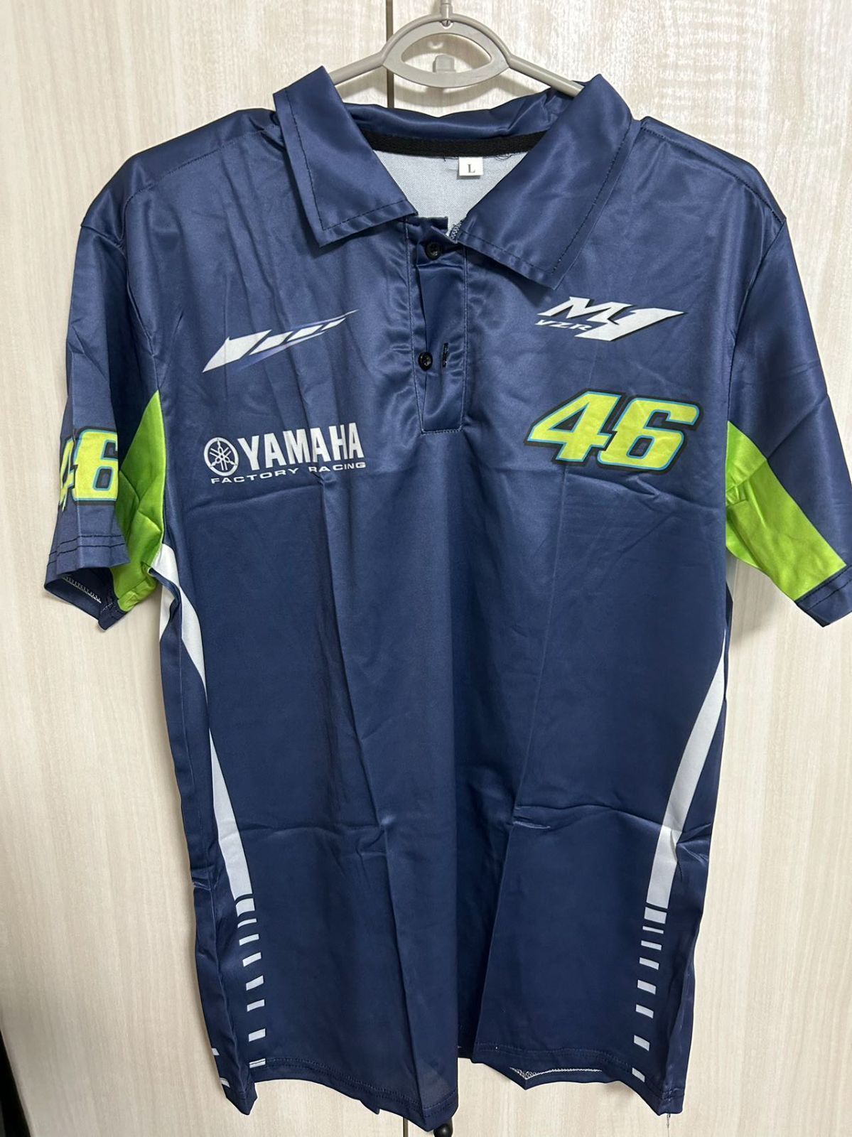 YAMAHA VR46 シャツ Lサイズ 黒/黄/青 YAMAHA ロッシ チームシャツM
