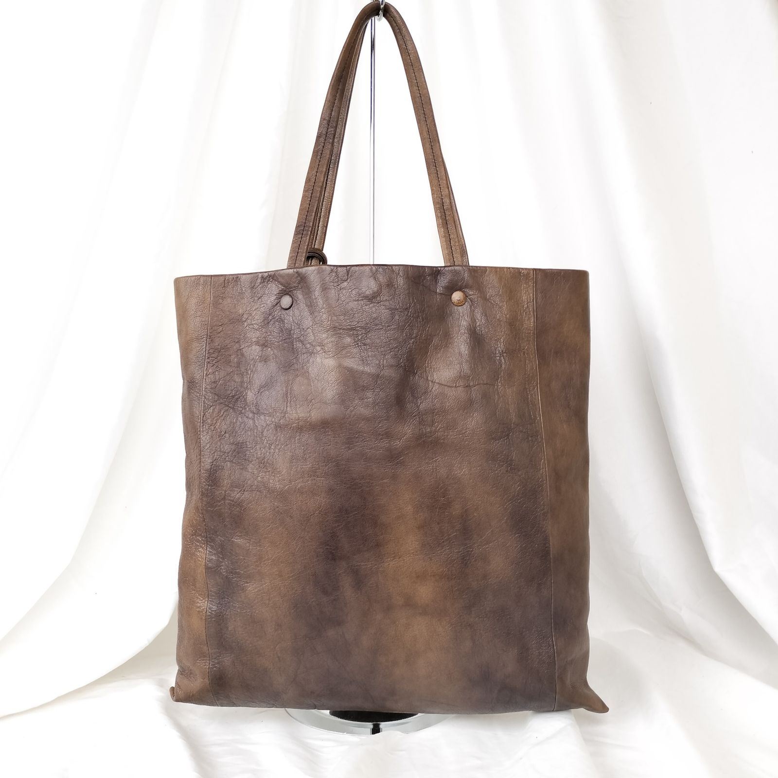 genten ゴートベーシック レザー トートバッグ ダークブラウン genten ゴートベーシック レザー トートバッグ ダークブラウン