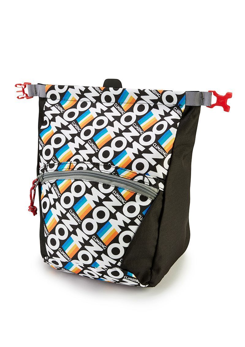 人気 MOON Bouldering Chalk Bucket Bag Retro Stripe Black ムーン ボルダリング チョークバケット チョークバッグ 現行モデル 大型 チョークバッグ ボルダリング ジム レトロ ストライプ ブラック 黒