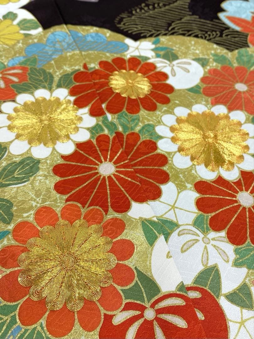 振袖 仮絵羽 青柳 金駒 金彩 紋意匠 正絹 未仕立て品 八掛付き 振袖 仮絵羽 青柳 金駒 金彩 紋意匠 正絹 未仕立て品 八掛